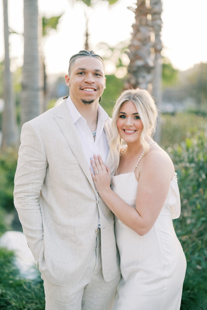 Lakyn and Christian Watson at The Cambria Hotel in Calabasas, California before their wedding rehearsal dinner