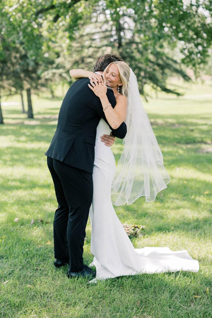 Bride and groom first look