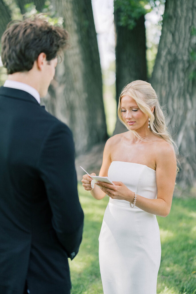 Bride and groom first look