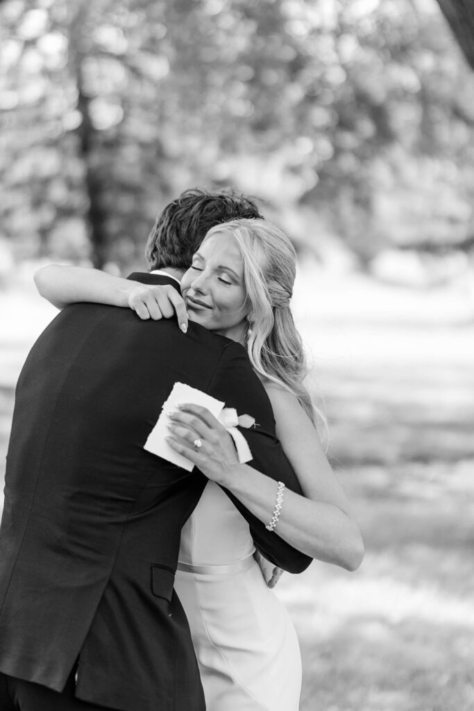Bride and groom first look