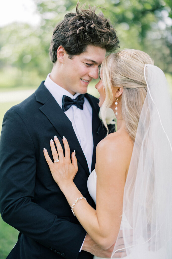 Bride and groom first look