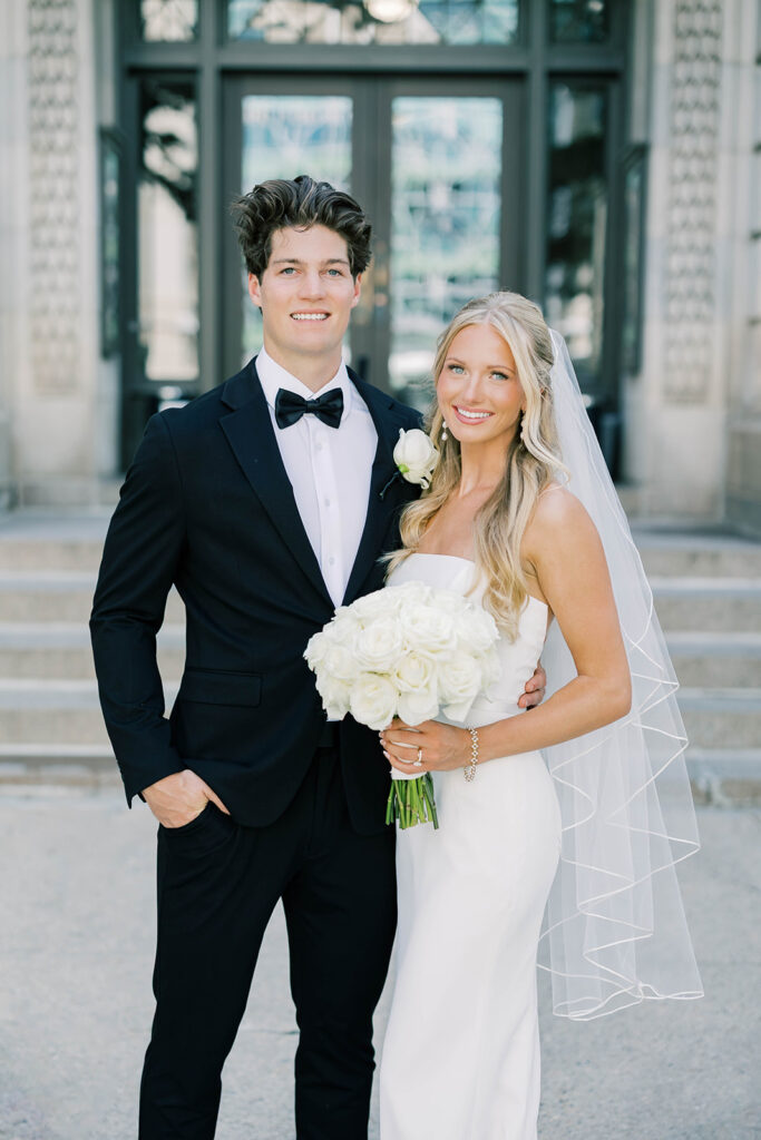 bride and groom timeless wedding