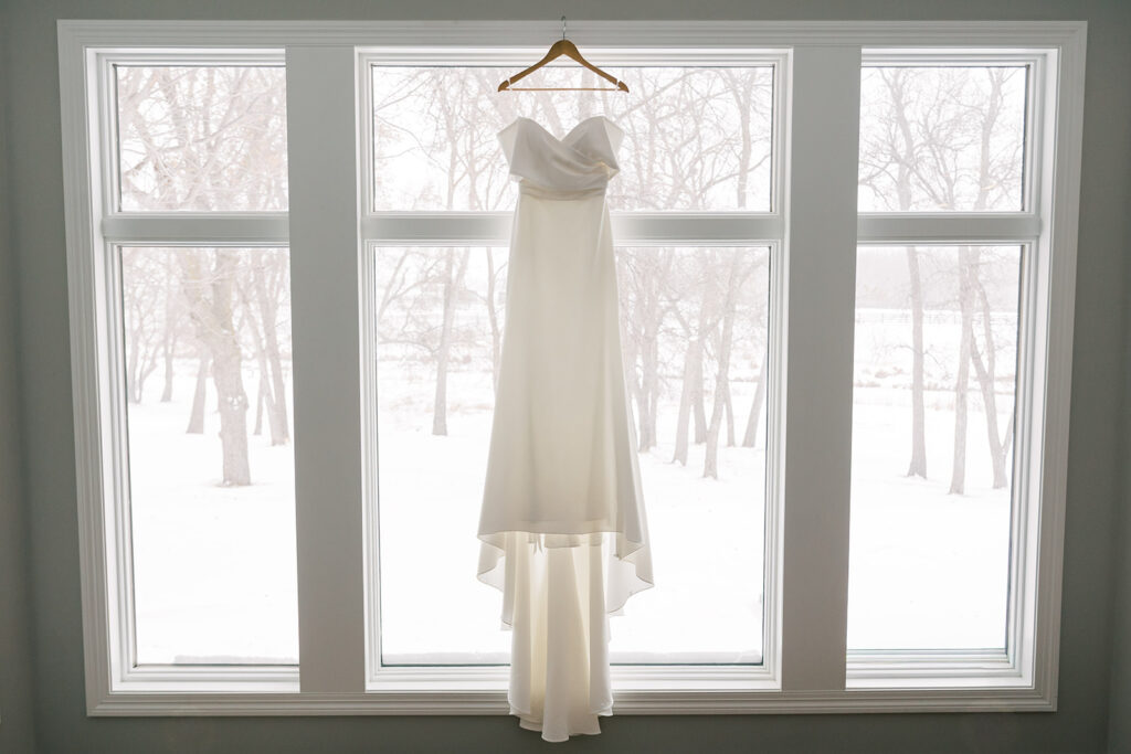 bride's wedding dress for an intimate wedding