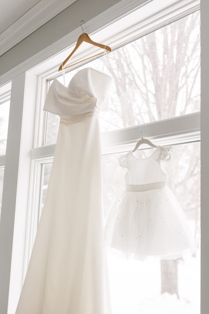 bride's wedding dress for an intimate wedding