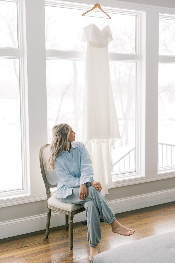 bride's wedding dress for an intimate wedding