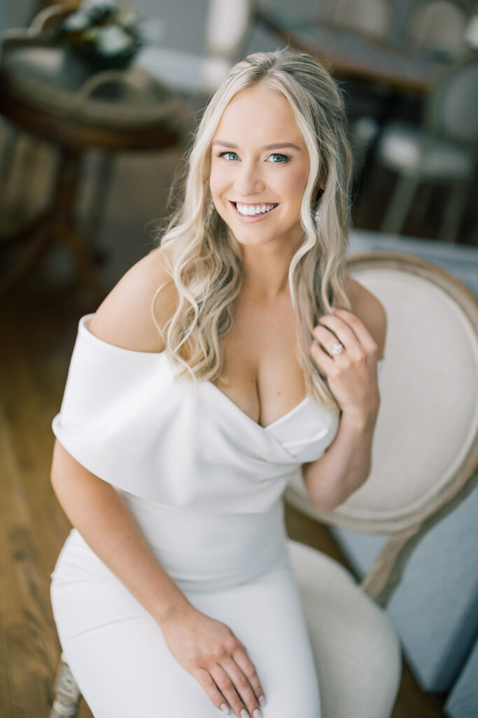 bride's getting ready for an intimate wedding