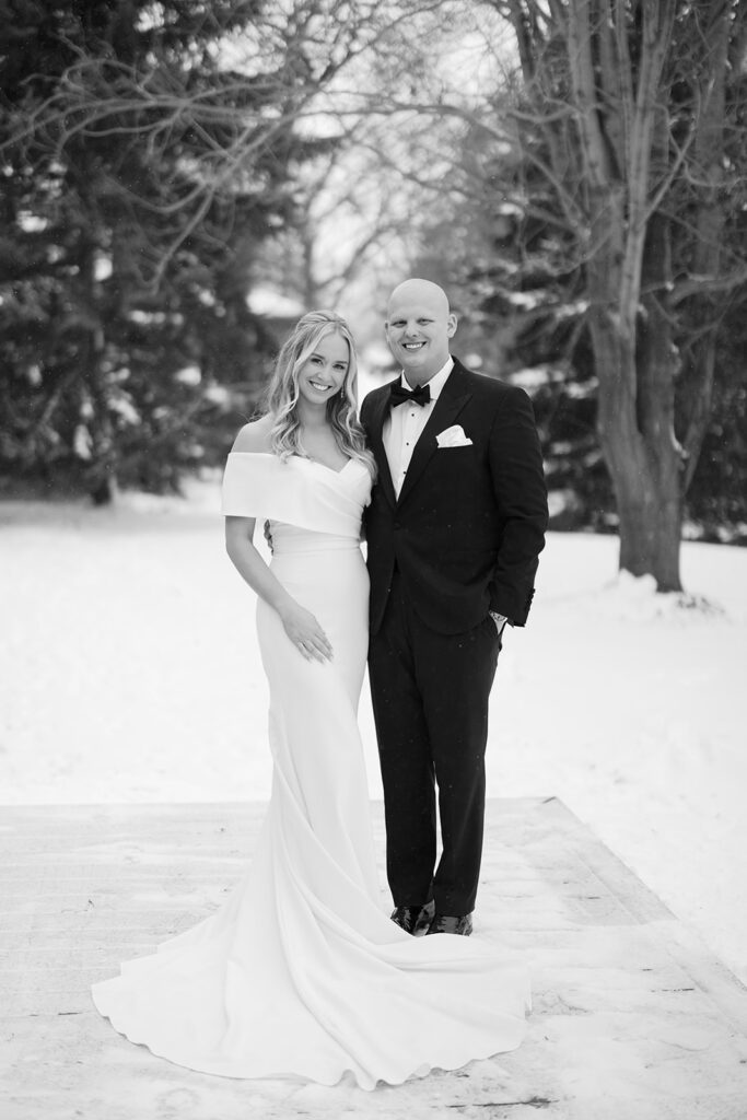 bride and groom first look at an intimate wedding 