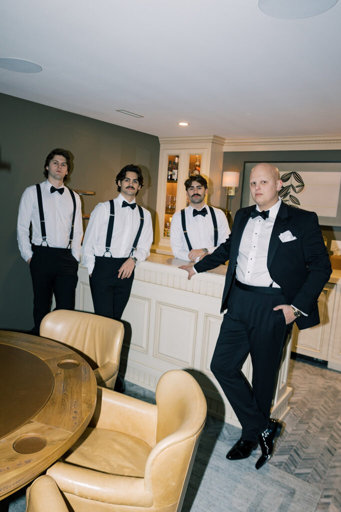 Groom and groomsmen getting ready 