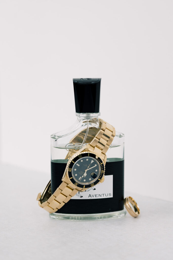 Groom's wedding details for an intimate wedding