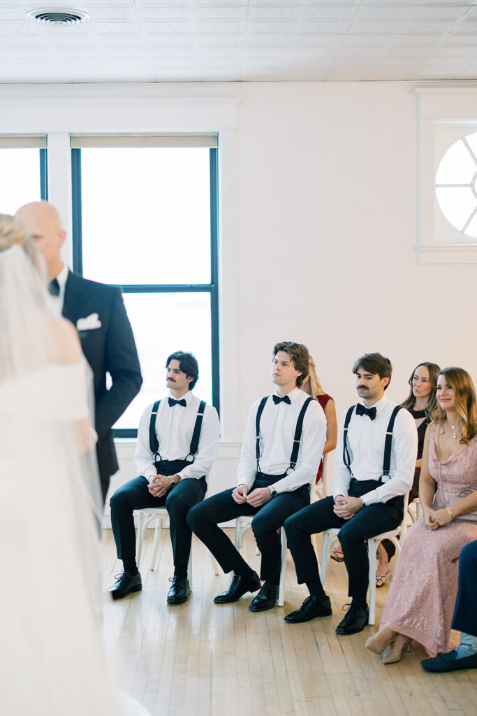 wedding party during the ceremony