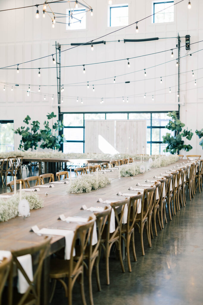 wedding reception details at The Pines Venue in Fargo, ND