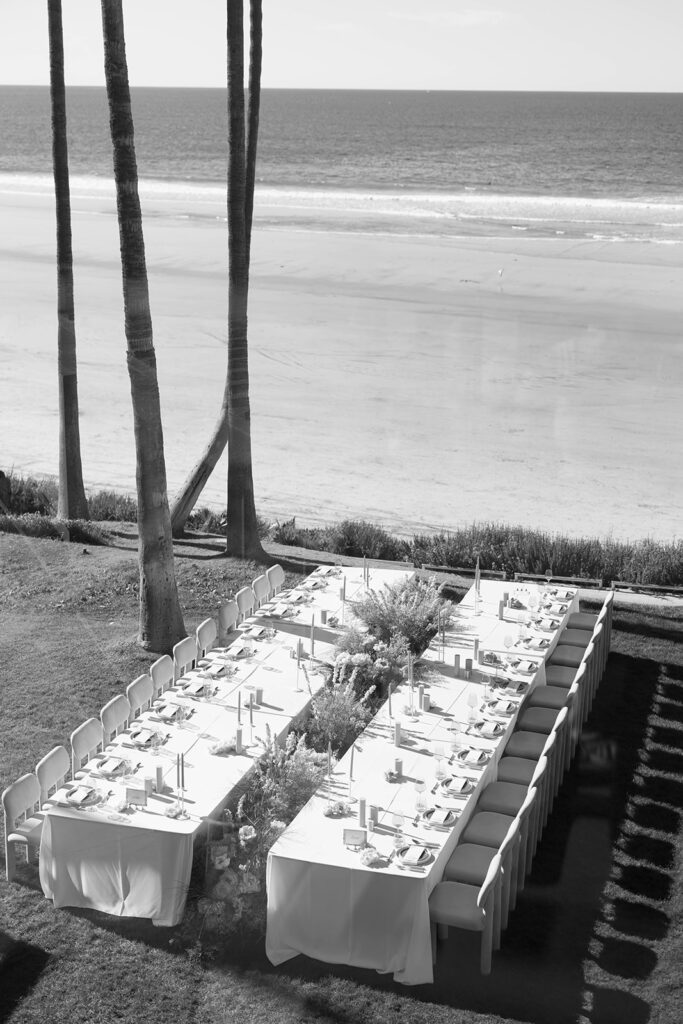 Wedding Reception at Scripps Seaside beach during an intimate elopement