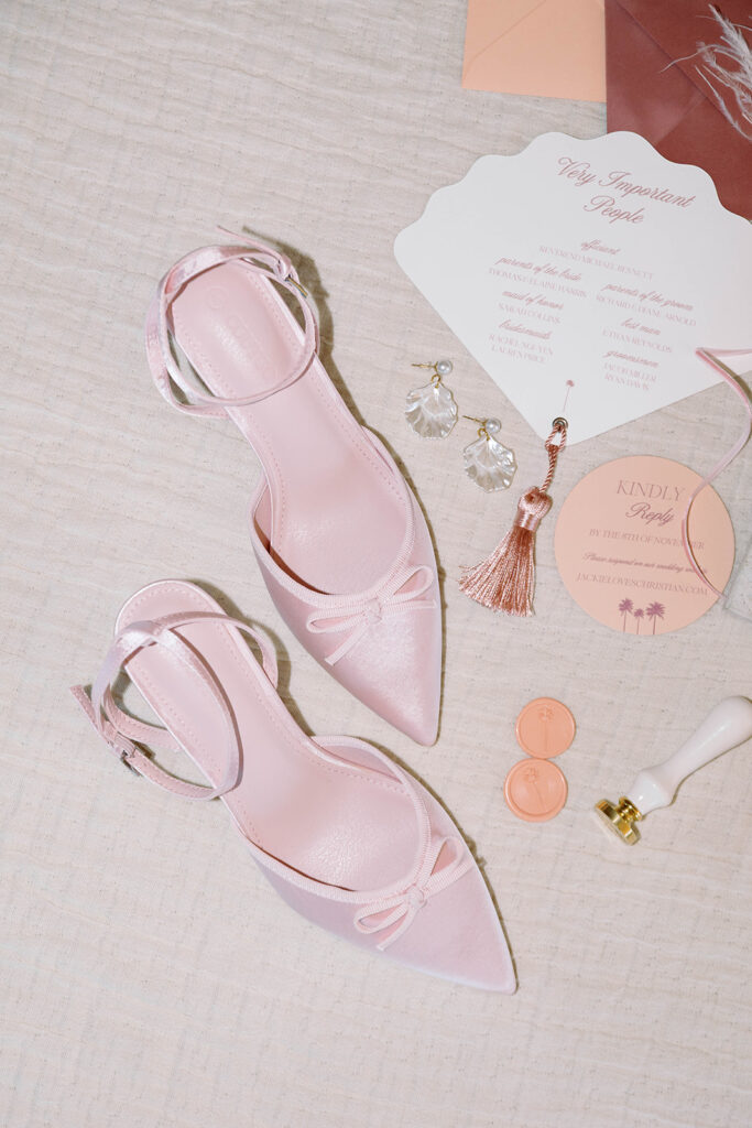 Bride wedding shoes at Scripps Seaside beach during an intimate elopement