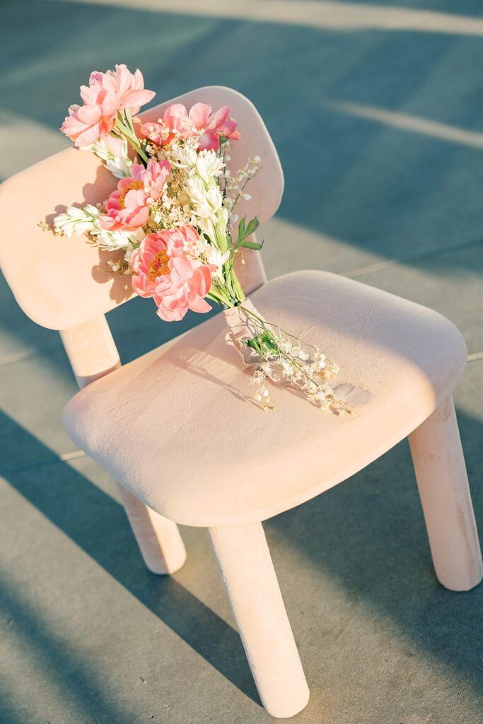 Bride wedding bouquet at Scripps Seaside beach during an intimate elopement