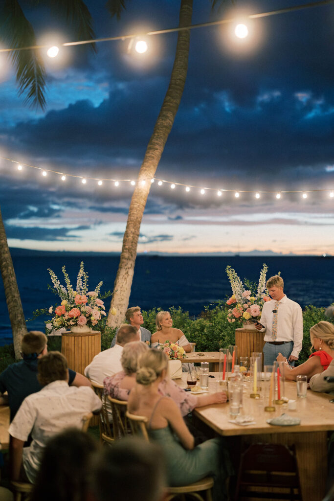 bride and groom at the reception 