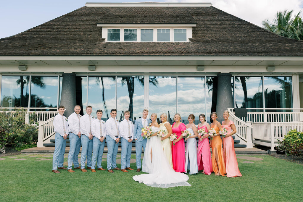 wedding party, bright colors