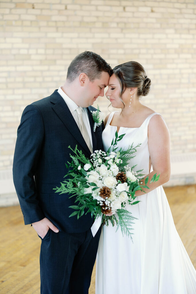 fargo winter bride and groom