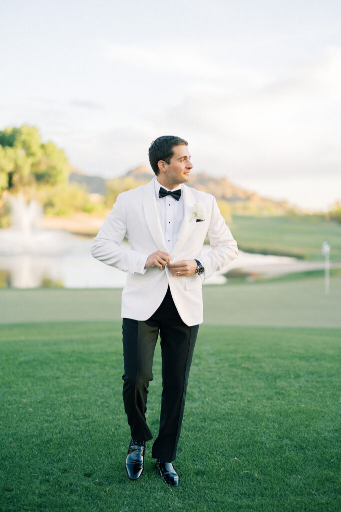 Scottsdale Wedding, groom portrait in the desert