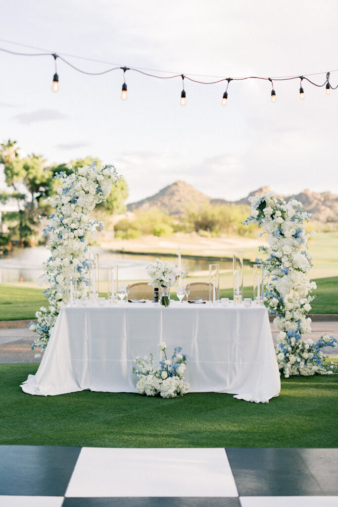 Scottsdale Wedding, detail shot of reception in the desert