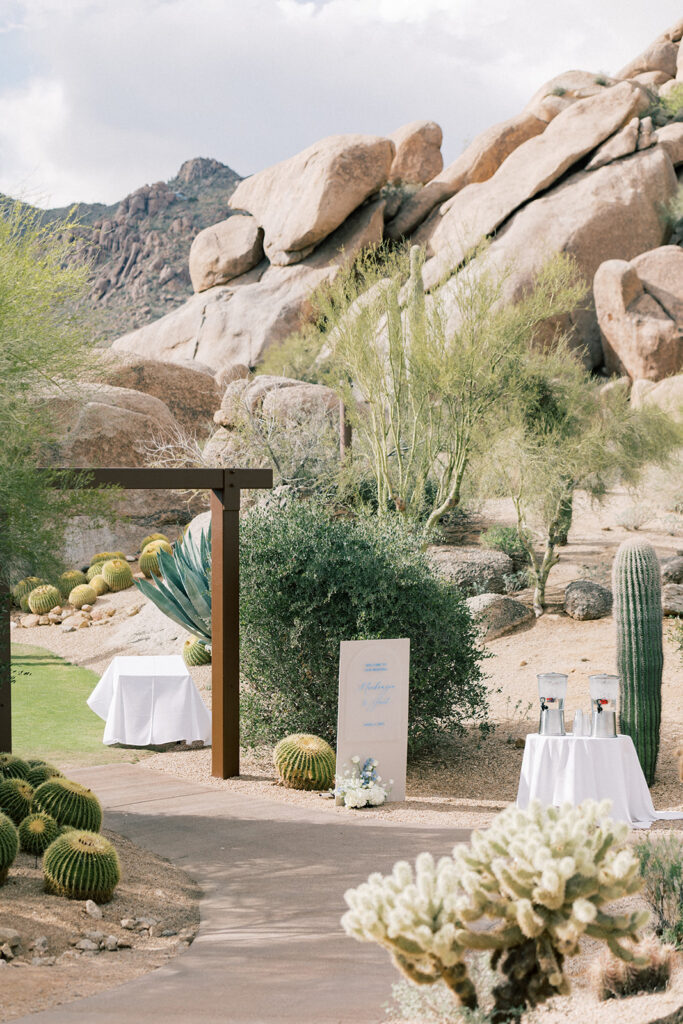 Scottsdale Wedding, detail shot of a desert ceremony 