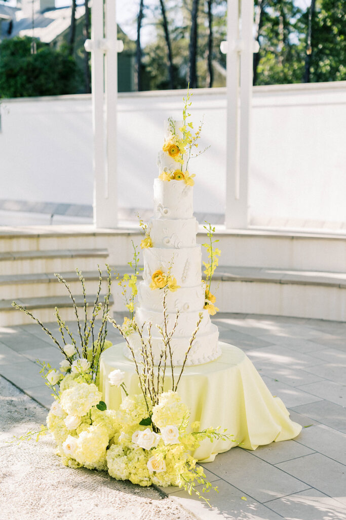 yellow wedding cake