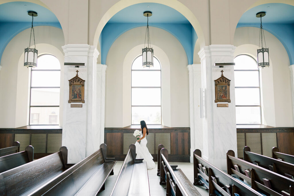 bride in church