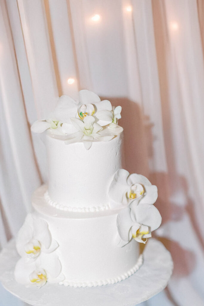 simple white wedding cake