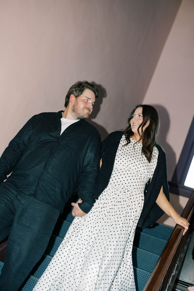 Couple portraits on stairs