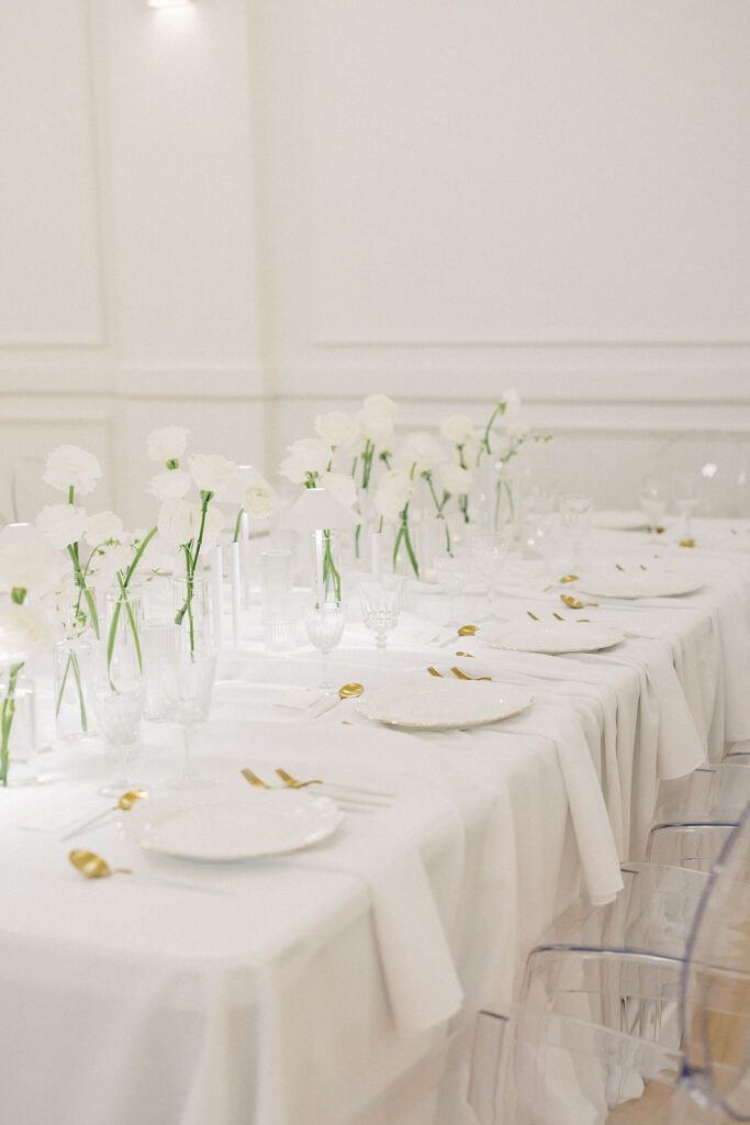 all white reception