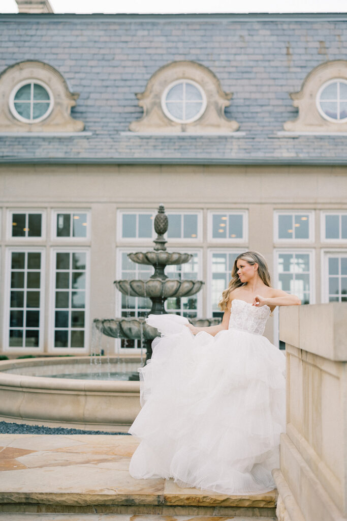 bride at the olana wedding venue in texas