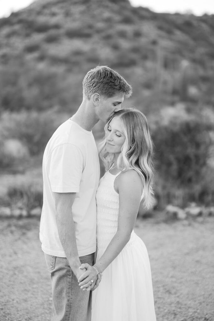 B&W couple portraits in the desert