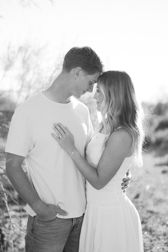 B&W couple portraits in the desert