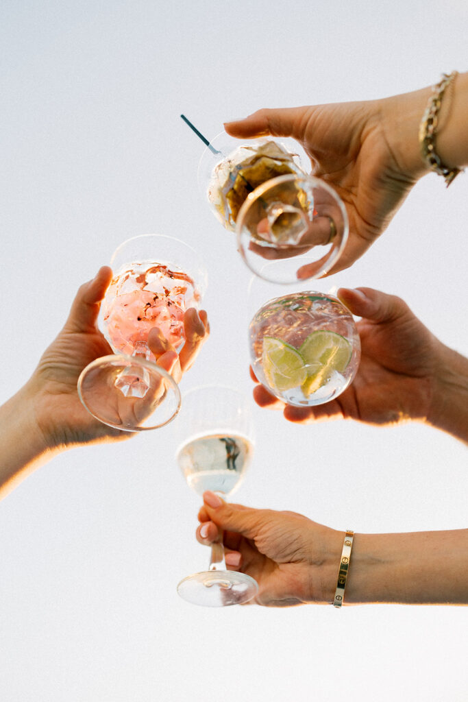 guests holding drinks