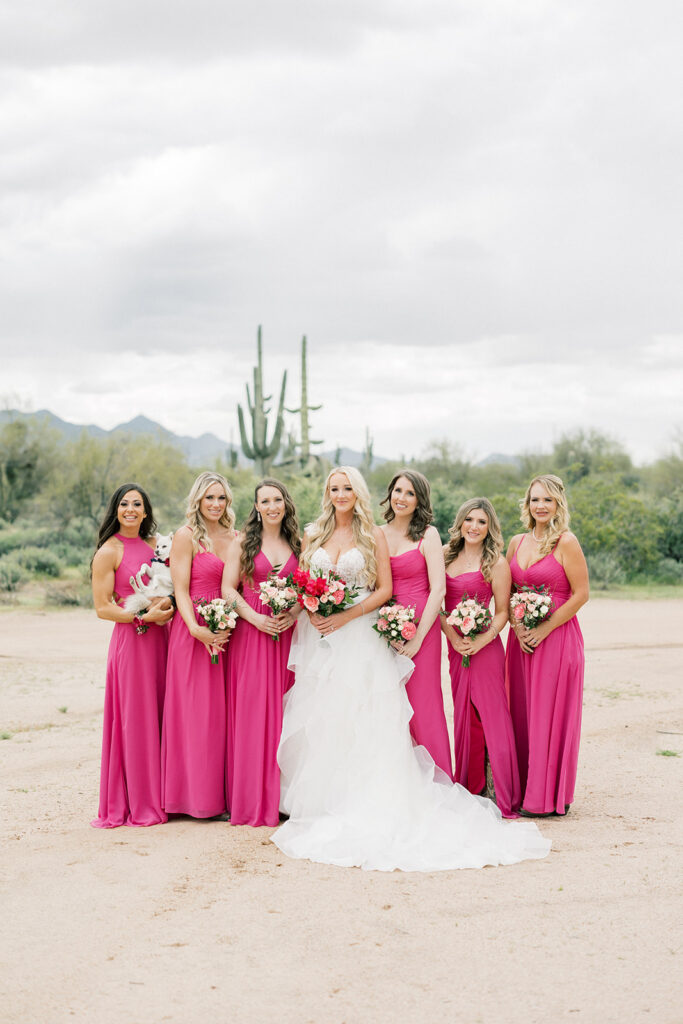 bridal party in the desert