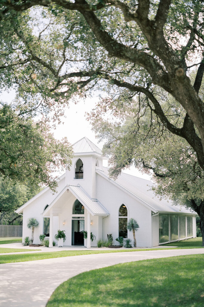 All white chapel wedding venue