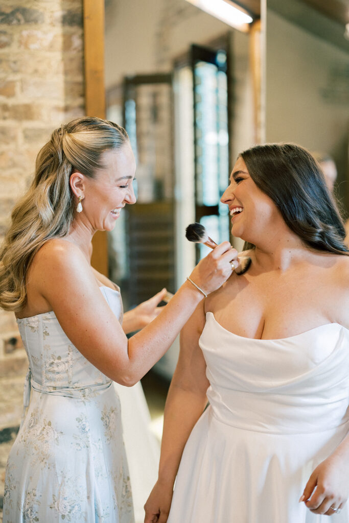 Bride getting ready