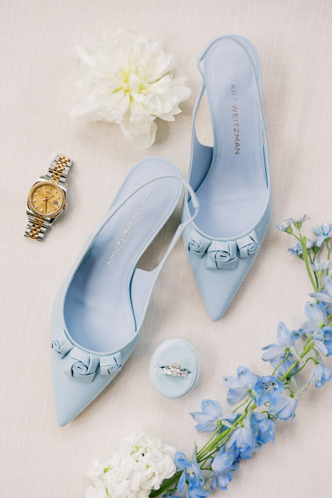 Baby Blue Wedding Heels Detail Shot