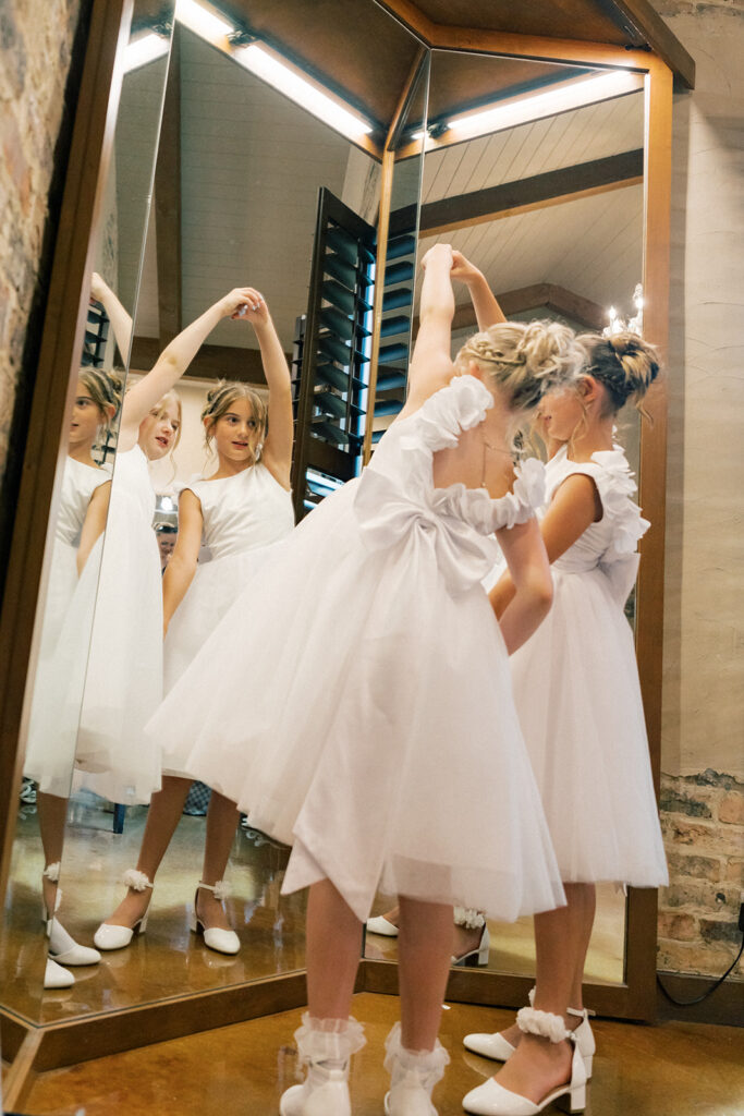 Flower girls getting ready