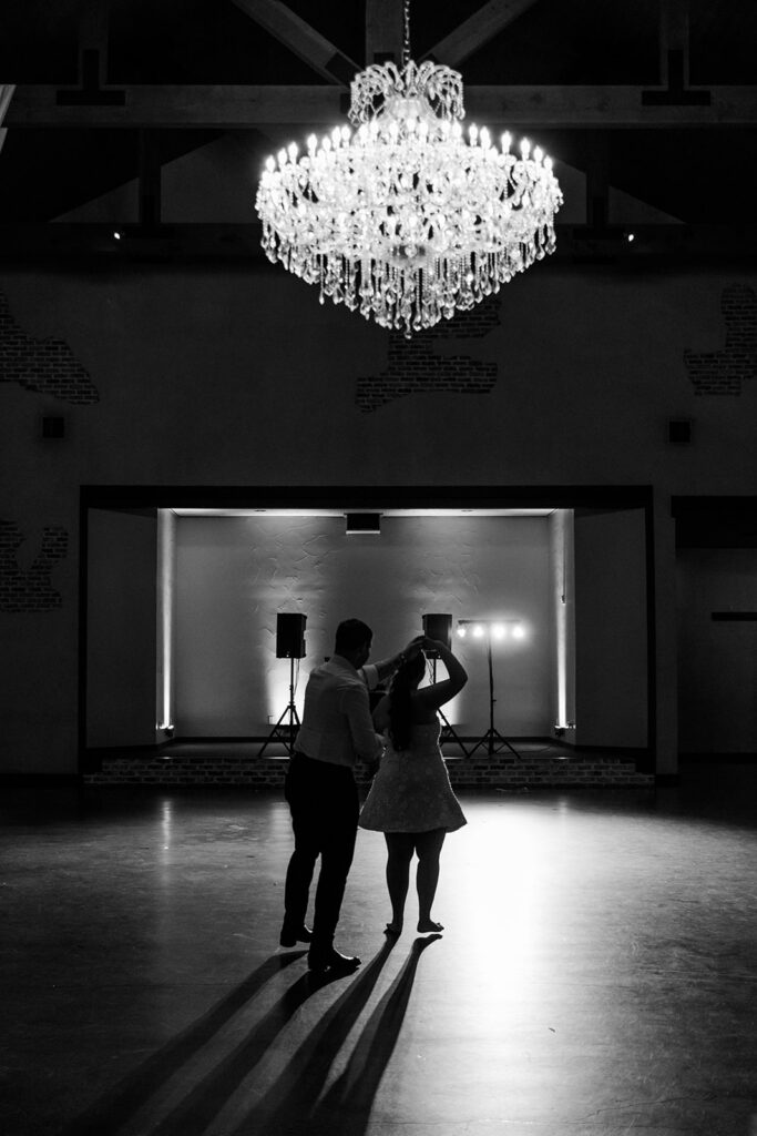 B&W Bride and Groom last dance