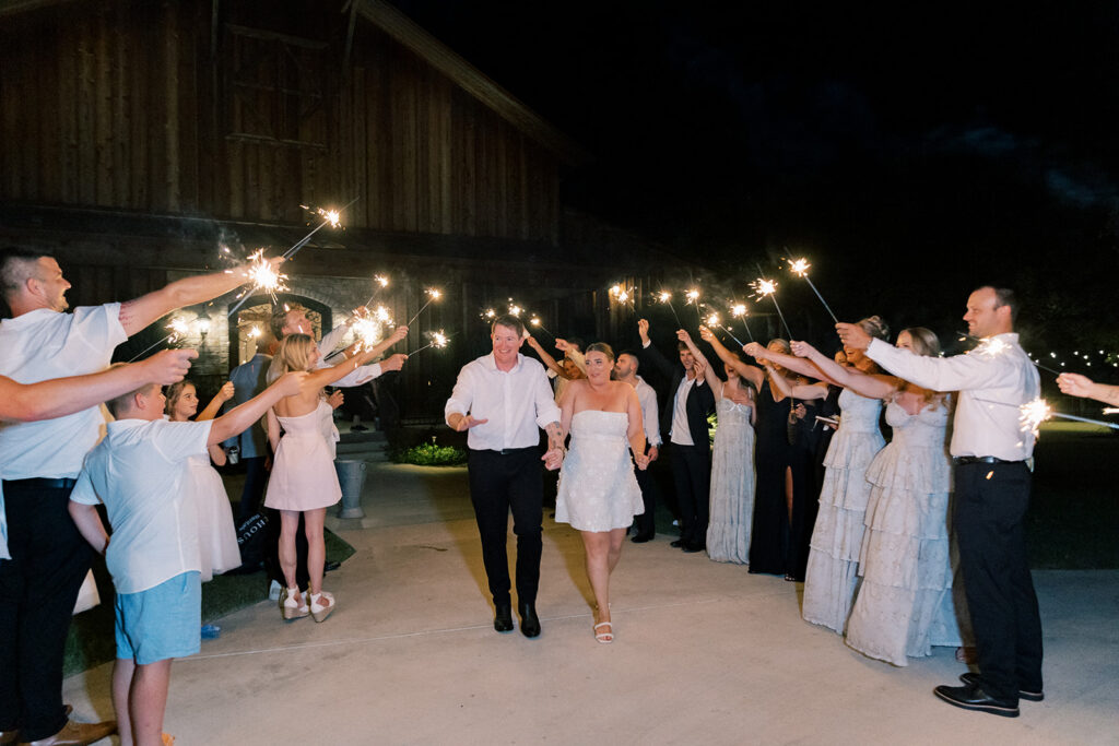 Bride and Groom sparkler exit
