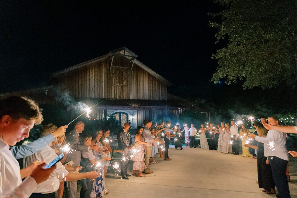 Bride and Groom sparkler exit
