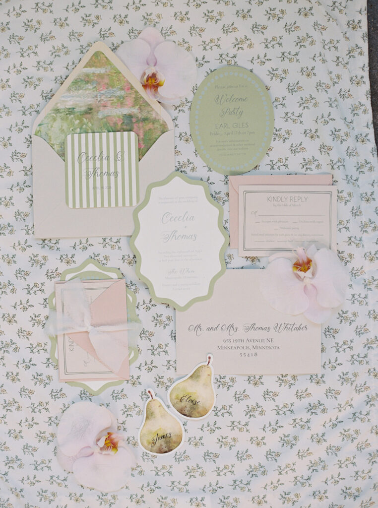 spring wedding flat lay ideas