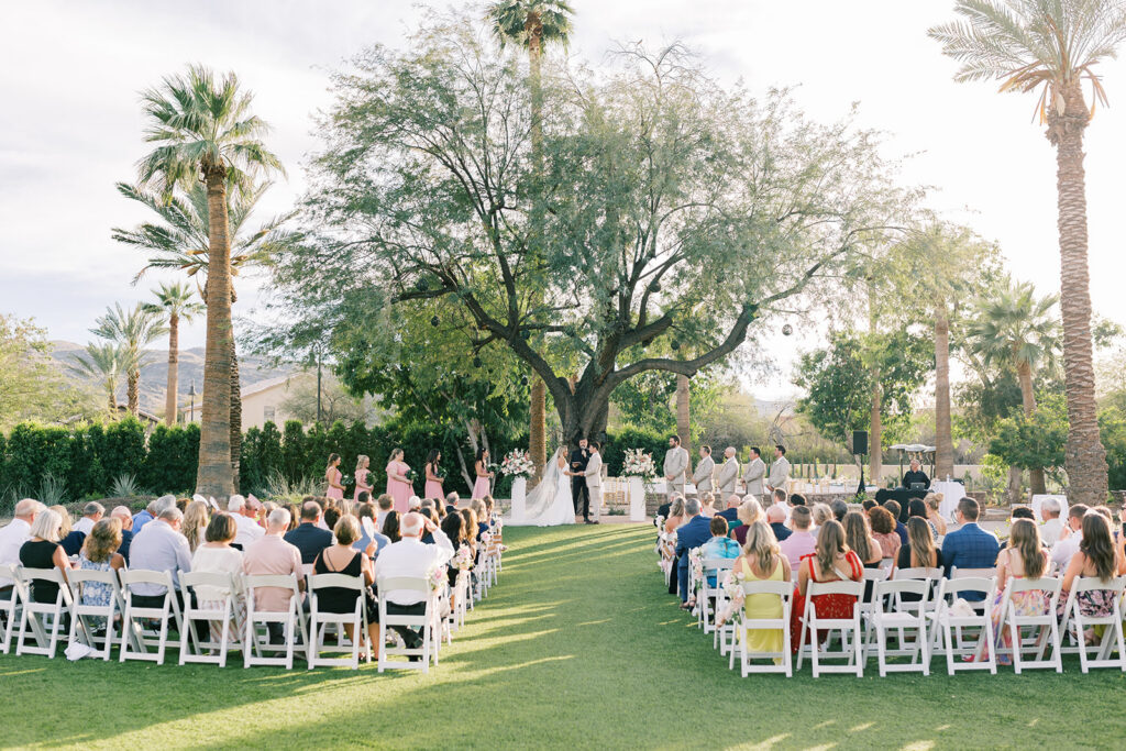 bride and groom at the altar