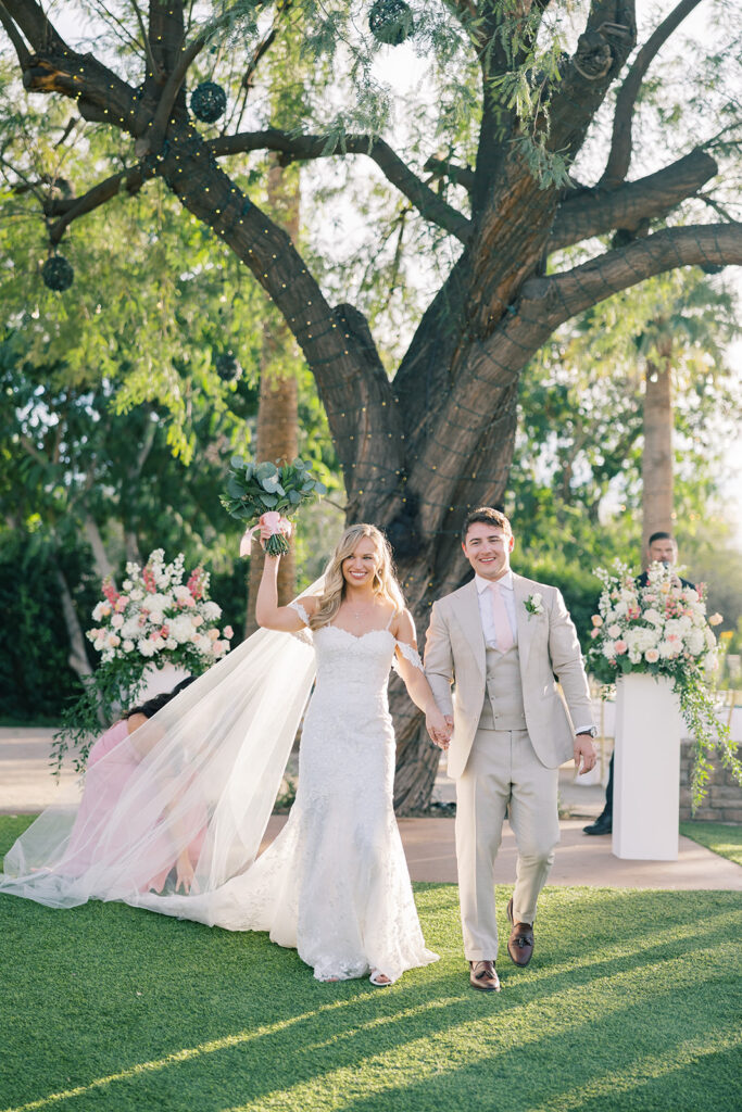 bride and groom ceremony exit