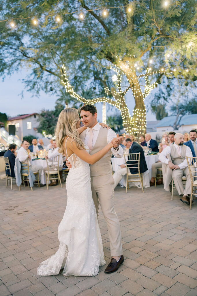 bride and groom first dance