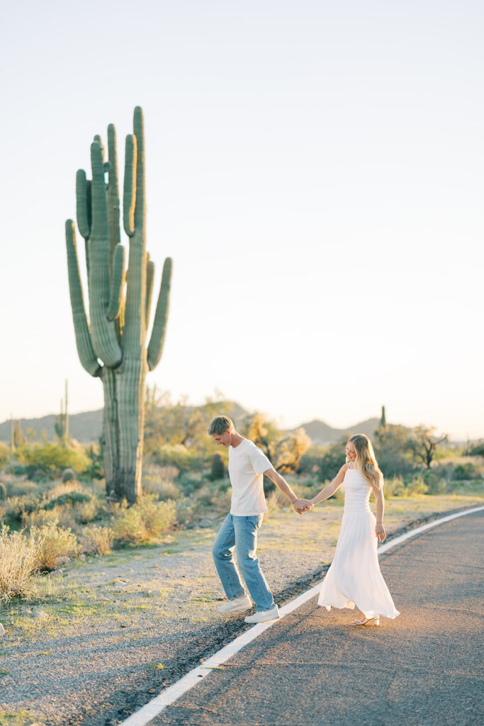 Arizona engagement in the desert